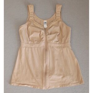 ABC Mastectomy Bra Camisole Top, Style 952, Color Tan, Zip Up, Size M
